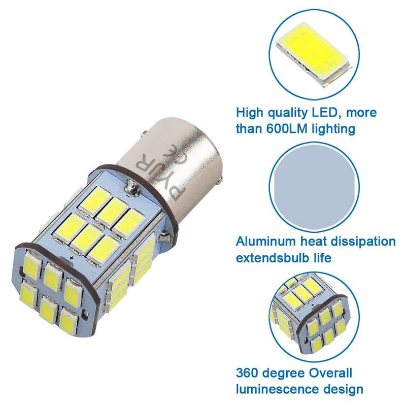 1157 Led Bulb White, Bay15d Led 12V 5W Bulb, Dc10-30V 6000K 800 Lm For Tail/Brake, Backup Light, For Car, Rv, Trailer, Boat, Motorcycle. (Pack Of 2) 1157-White