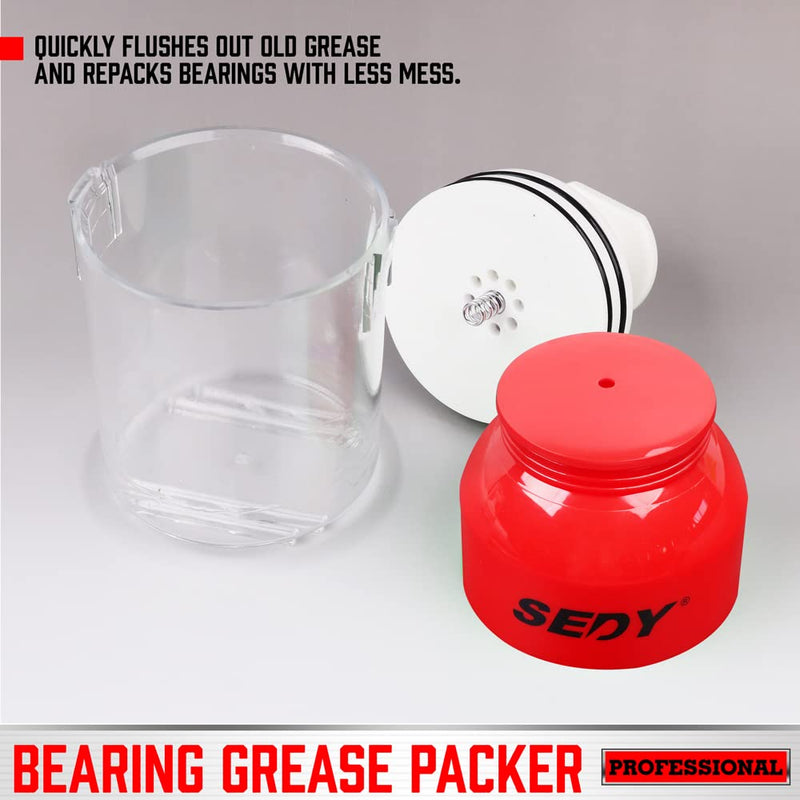 Premium Bearing Packer Kit - Effortlessly Flushes Old Grease and Repacks Wheel Bearings - Compatible with