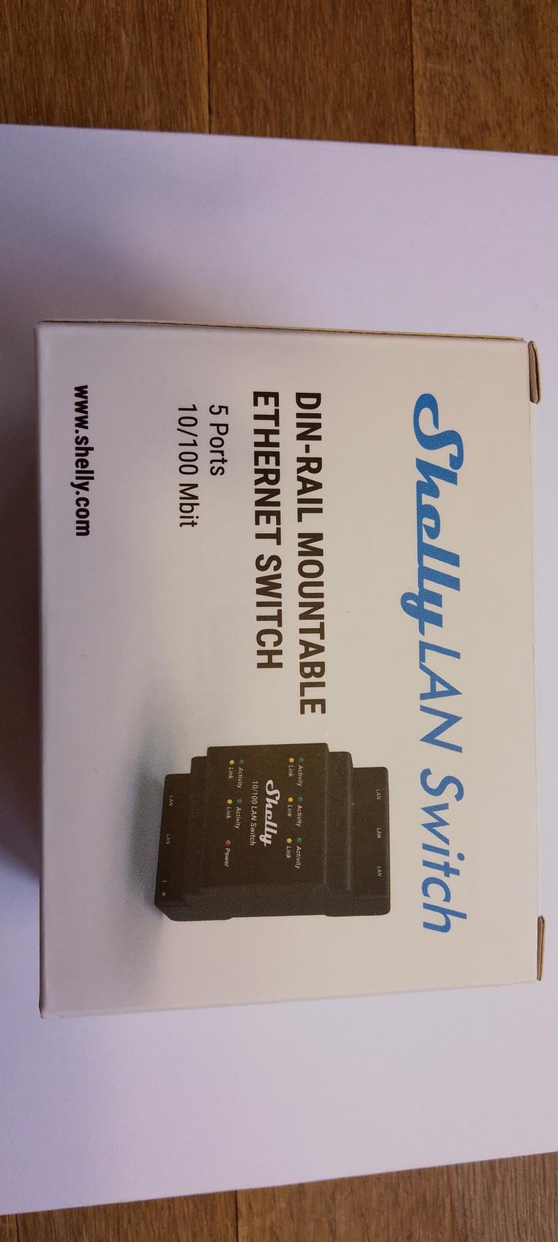 Shelly LAN Switch | 5 Port RJ45 10/100 Mbps Fast Ethernet Switch | DIN-Mountable | Fanless | Plug & Play | Energy-Saving | Easy Installation & Configuration | No Additional Adapter Required