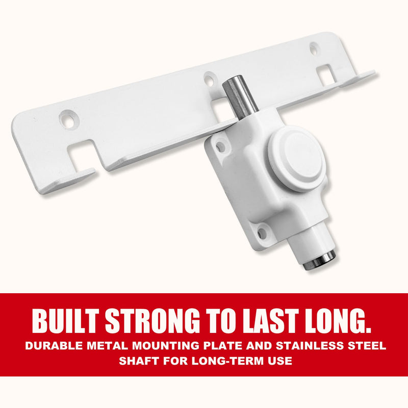 Securityman Sliding Door Lock | Sliding Glass Door Lock for Child Safety, Pet, Patio, & Adjustable Ventilation with Button Actuation, Metal Shaft