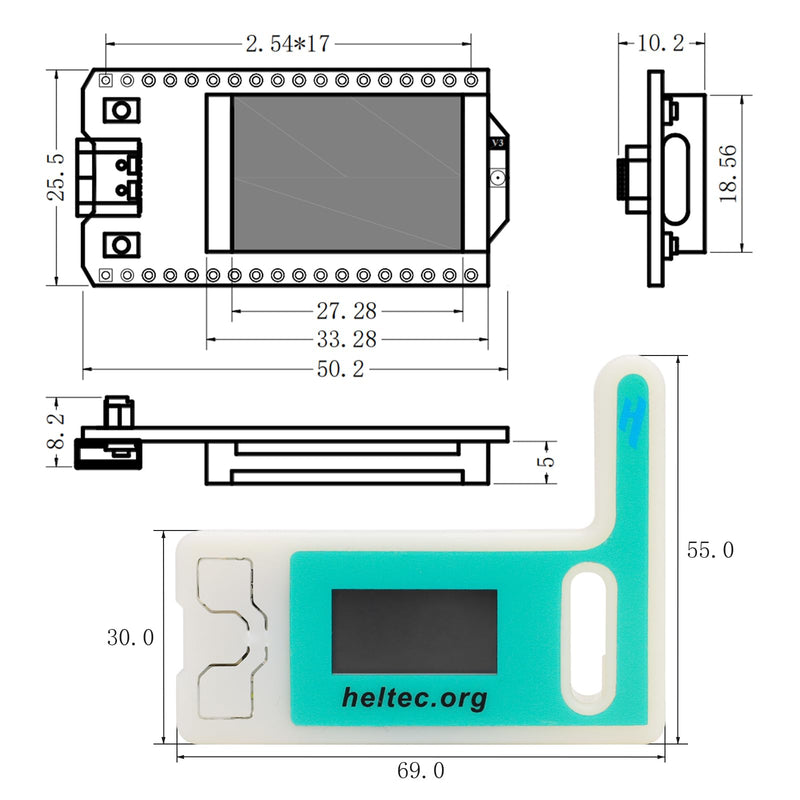 MakerFocus 2pcs ESP32 Development Board SX1262 863 928MHz LoRaWAN WiFi Bluetooth Dual Core 240MHz Integrated CP2102 with 0.96" OLED Display and Antenna for Arduino NodeMCU Intelligent Scenes 2