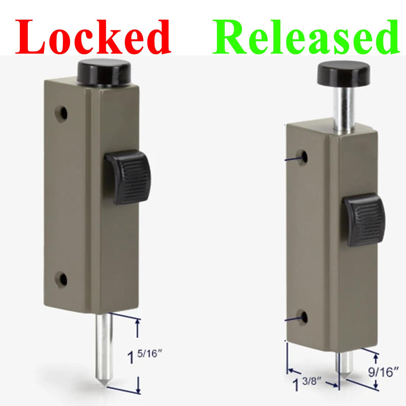Gliding Patio Door Auxiliary Foot Lock Compatible with Andersen OEM Part #1997220 (1978 to Present), 2-13/16" Mounting Hole Centers, Stone Diecast