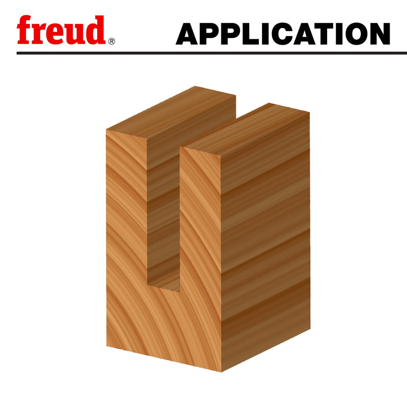 Freud Double Flute Straight Bit with Tico Hi-Density Carbide for Maximum Performance - 20mm Diameter, 1/4" Shank Dia., 3/4" Height, 2" Length - 04-552