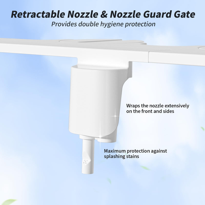 SAMODRA Non-Electric Bidet Attachment for Toilet – Self-Cleaning Dual Nozzle (Frontal & Rear Wash), Adjustable Water Pressure, Fits Most Toilets, Easy Installation (Classic Black/Silver) Classic Black/Silver