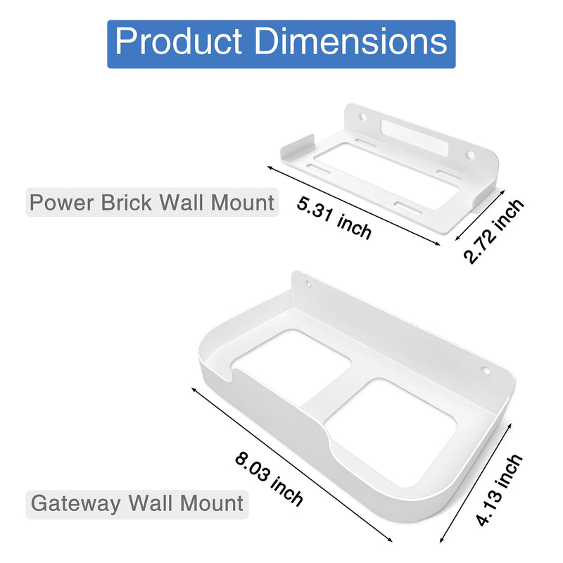 Wall Mount Compatible with AT&T Fiber BGW320, Metal Gateway Bracket | Holds Gateway and Power Adapter Together for a Cleaner Wall-Mounted Setup