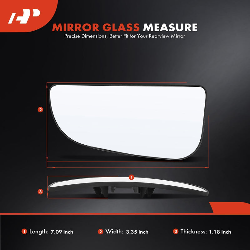 A-Premium Left Driver Side Lower Mirror Glass - Compatible with Dodge Ram 1500 2009-2024, Ram 2500 3500 2010-2018 - Towing Mirror, Convex Glass with Rear Mounting Bracket - Replace# 68067731AA