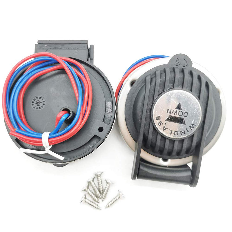 2 Pcs Marine Boat Anchor Windlass Winch Foot Compact Switch Up & Down,Ship Anchor Winch Switches Universal,12/24V 5A