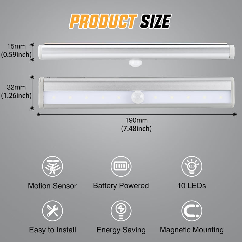Nilight RV Step Lights 3PCS Motion Sensor Activated LED Bar RV Exterior Lights Battery Operated Wireless Magnetic Stick Strip Lighting for Motorhome Travel Trailers Camper Under Cabinet Step Tent 7.48" RV Step Light-3PCS