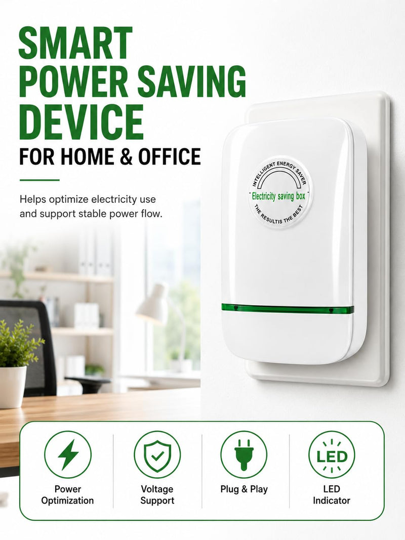 Electricity Saving Box for Home & Office, Compact Plug and Play Electrical Device, 4 Pack for Household Appliances