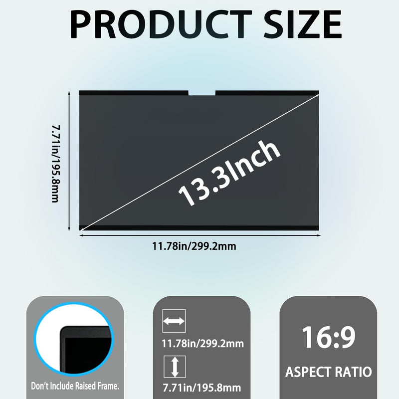 Magnetic Privacy Screen for MacBook Air 13 Inch & Pro | (2018-2020) ,(2017-2020), 26° Removable Black Anti-spy Film, Anti-Glare/Blue Protector,Privacy Screen Shield Eye Protection Macbook Air/Pro 13.3"