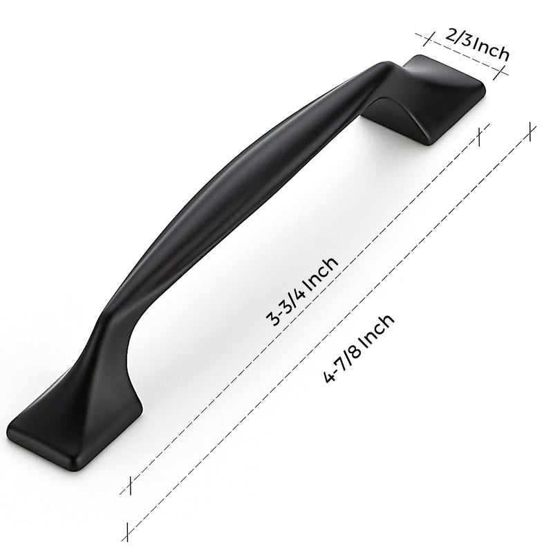 Ravinte 10 Pack Cabinet Handles Black Cabinet Pulls 3-3/4 Inch Kitchen Cabinet Handles Curved Drawer Handles for Kitchen Cupboard Arch Pulls Square Foot Dresser Pulls Come with Screwdriver 3-3/4 In Hole Center Matte Black