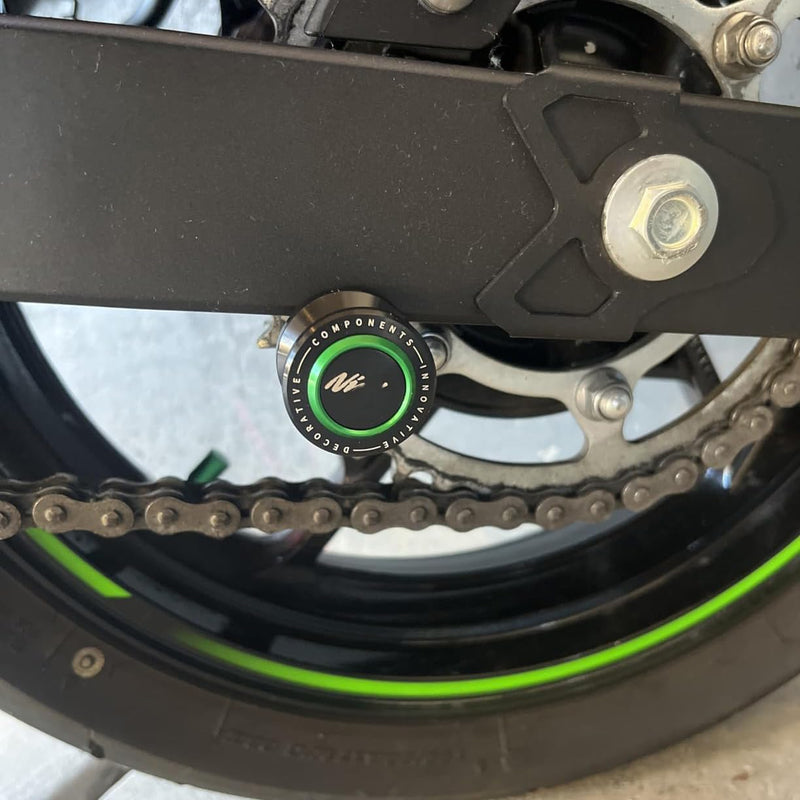 8MM Swingarm Spools Fit For Ninja 400 650 1000SX ZX-6R ZX-10R ZX-25R 2023 2024 2025 Rear Frame Stand NINJA 400 650 Swingarm Spools Frame Sliders ZX6R Accessory ZX10R Accessories BK black