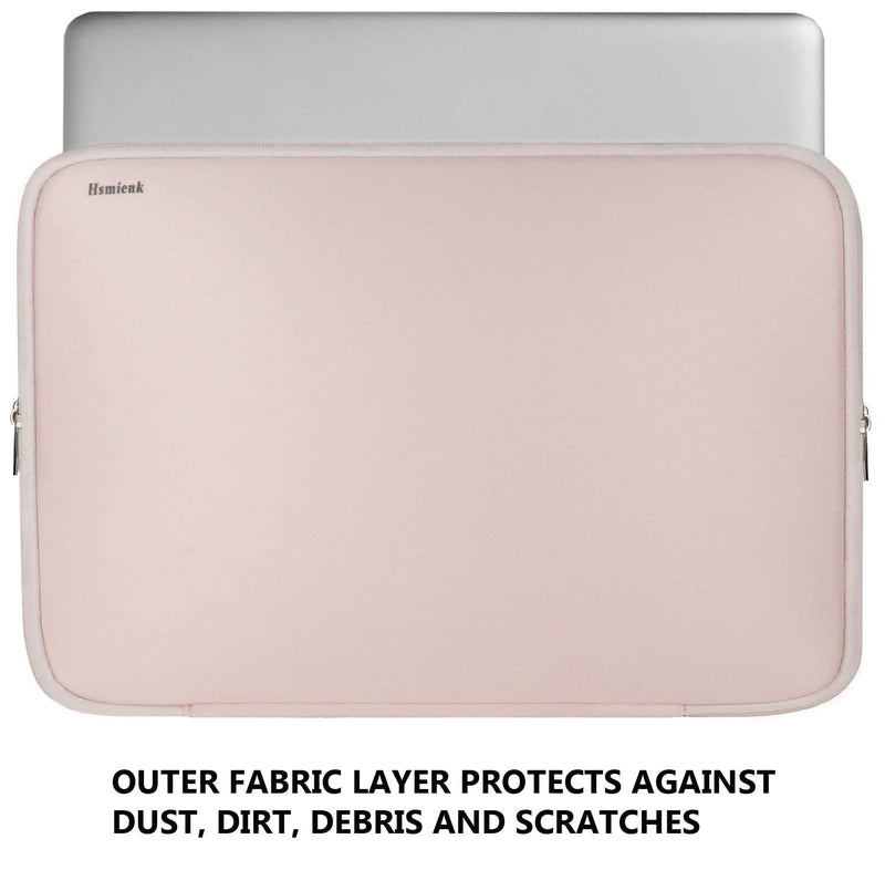 Laptop Sleeve Case 14 inch, Durable Shockproof Protective Computer Cover Flip Case Briefcase Carrying Bag Compatible with 14"-15" HP, Lenovo, Asus, Acer, Notebook, Chromebook Computer, Pink