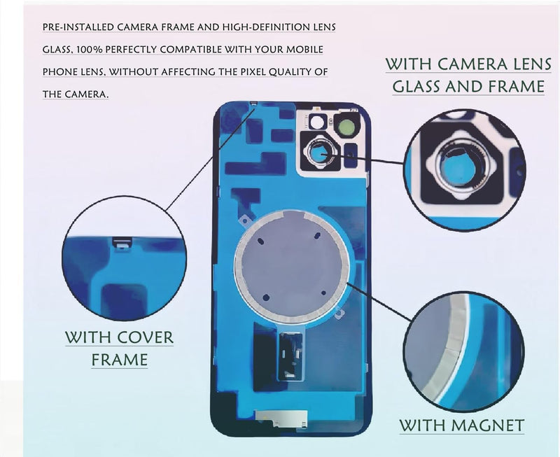 15 Pro Max Back Glass Replacement for iPhone 15 Pro Max Rear Back Cover Glass Waterproof and Camera Lens+Professional Repair Tool Kit (Natural Titanium, iPhone 15 Pro Max) Natural Titanium