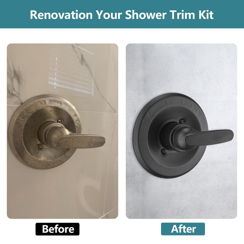 Replacement for Delta 13/14 Series Shower Trim Kit, Shower Cover Plate with Handle (Valve& Catridge Not Inclued) (Matte Black) Matte Black 1