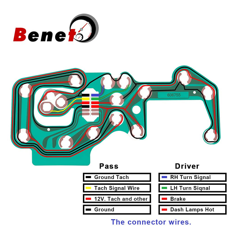 BENET Replacement for Corvette C3 1978-1982 Speedometer and Tachometer Printed Circuit Board 606755