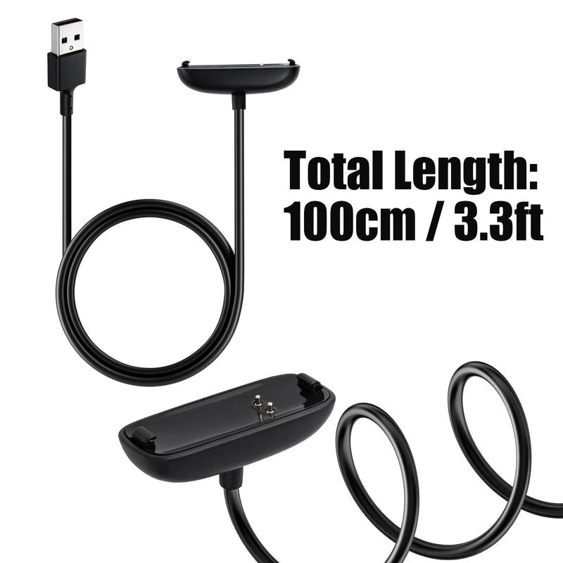 3 Charger for Fitbit Inspire 3, 3.3ft Charger Cable Replacement | Black Total length 100cm/3.3ft ABS & Copper USB Charging Cord Compatible with Fitbit Inspire 3 fitness tracker Accessories