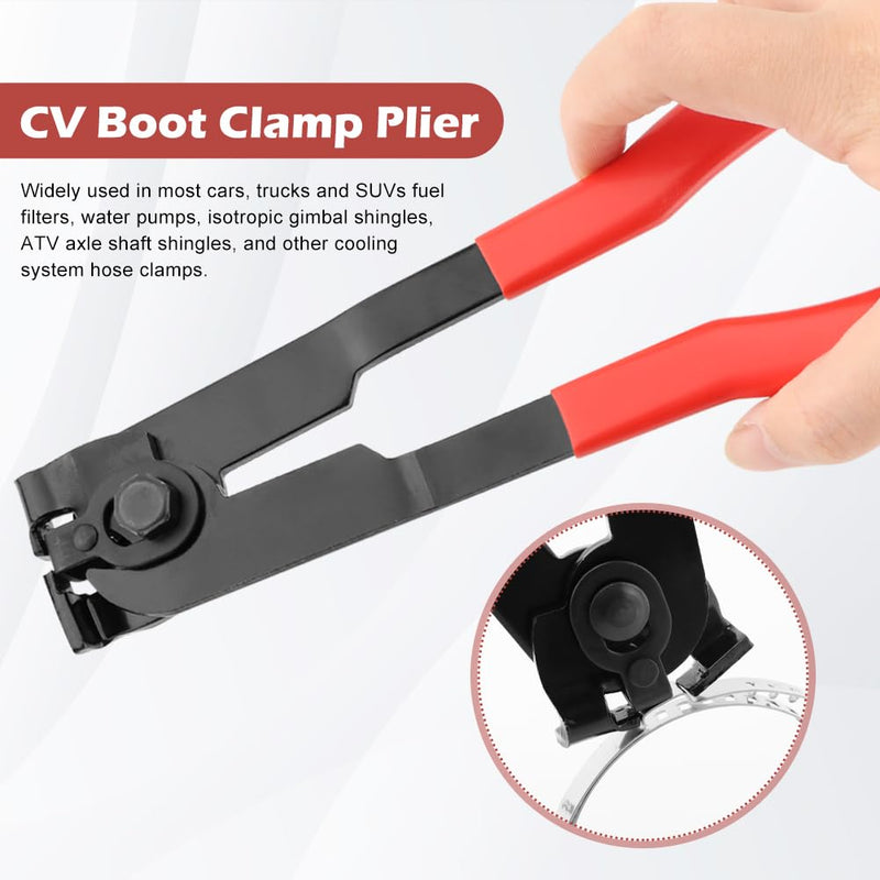 CALIDAKA CV Boot Clamp Tool, 10pcs CV Boot Clamps, Adjustable, For Most Cars, Trucks & SUVs As Shown