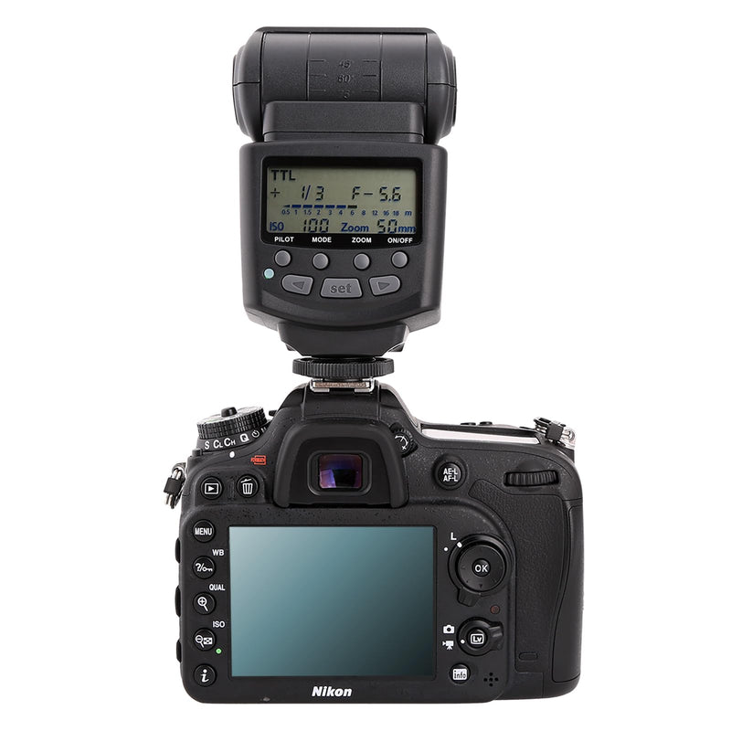 Meike MK430N TTL Camera Flash Speedlite with LCD Display for Nikon Cameras | For D7100 D5300 D5200 D3500 D3100 D600 D800 D3200 D90 D80 D300 D7500 D780 with Standard Hot Shoe