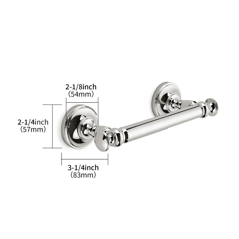 khtumeware Double Post Toilet Paper Holder Vibrant Polished Nickel Tissue Roll Holder for Bathroom Organization and Storage Single Double Toilet Tissue Holder Wall Bathroom Accessories (1-Pack) Double Post Toilet Paper Holder 1 Pack