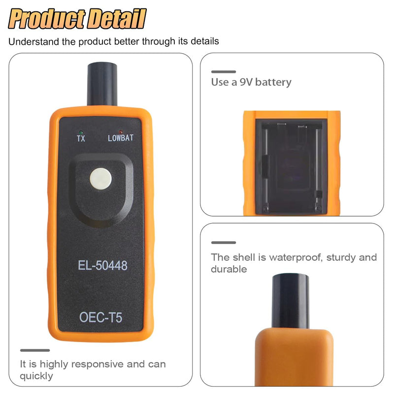 EL-50448 TPMS Relearn Tool, OEC-T5 Tire Pressure Monitor Sensor System Activation and Reset Tool, Programming Training Reset Tools for GM/Buick/Chevy Series Vehicles