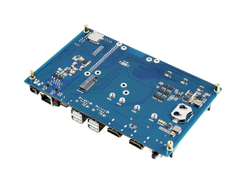 Waveshare PoE UPS Uninterruptible Power Supply Base Board for Raspberry Pi Compute Module 4 with Gigabit Ethernet/Dual HDMI/Quad USB2.0 etc.Interfaces
