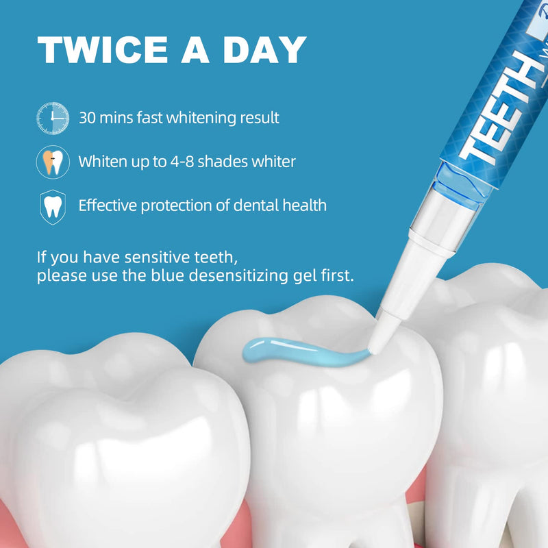 Teeth Whitening Pen (5 Pack), 70+ Treatment Uses for Whiter Teeth, Mint Flavor, Effective, Painless, No Sensitivity, Enamel Safe, Travel-Friendly Remove Stains, 1.2 FL Oz