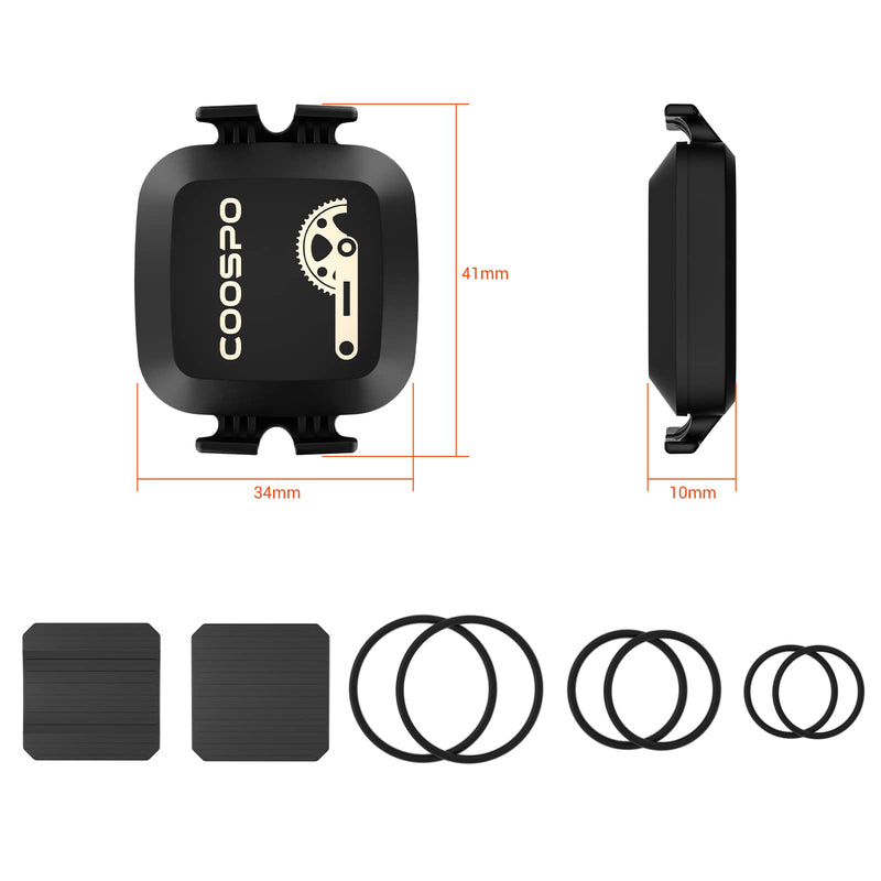 COOSPO Cadence & Speed Sensor for Cycling, Wireless Bluetooth & ANT+ Bike RPM Sensor for Cycling Computers, Compatible with IP67 / Rouvy / Zwift / Peloton / Wahoo / CooSporide Cadence&Speed Sensor*2