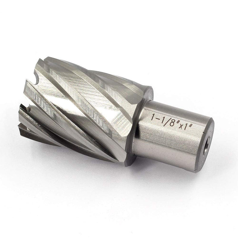 Annular Cutter JESTUOUS 3/4 Inch Weldon Shank 1-1/8 Cutting Diameter 1 Cutting Depth with Two-Flat HSS Kit for Magnetic Drill Press,1 Piece