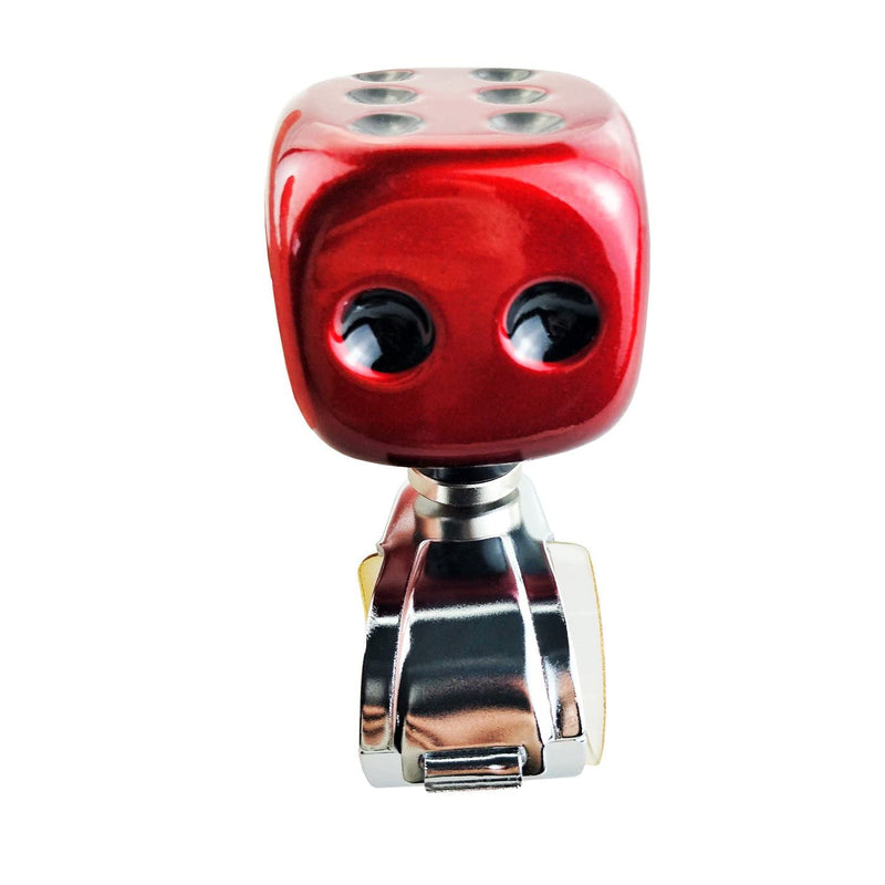 Lunsom Steering Wheel Spinner, Dice Shape Car Turning Wheel Knob Suicide Power Handle Driving Aid Turning Control Helper Fit Most Vehicle, Trucks (Red) red