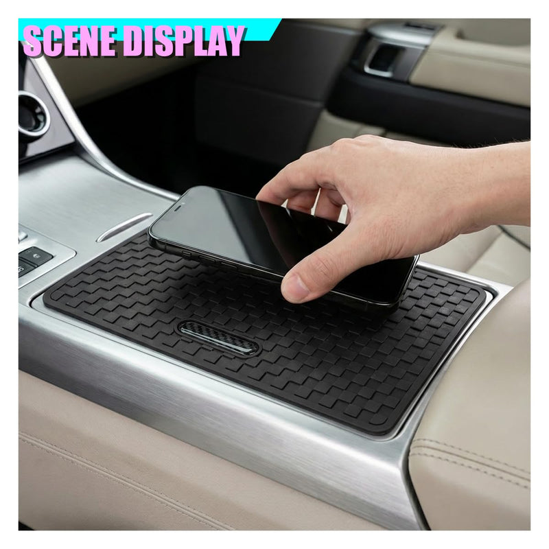Car Dashboard Anti-Slip Pad, 10.6" × 5.7" Universal Sticky Gripping Mat, Multifunctional Automotive Interior Cell Phone Holder for Sunglasses, Keys, Coins, GPS, Electronic Devices (Black) Black