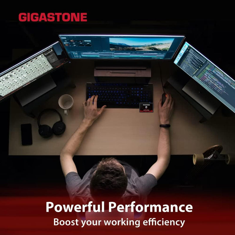 Gigastone SATA SSD 1TB 2.5 inch SSD 550MB/s Upgrade Laptop PC Memory and Storage PS4 HDD Replacement 2.5" Internal Solid State Hard Drives SATA III SLC Cache 3D NAND Game Turbo Performance