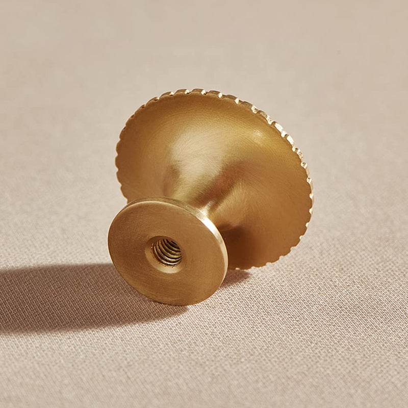 Brass Cabinet Round Knobs, 4 Pack Gold Euro Style Cabinet Knob Dresser Drawer Modern Dresser Drawer Knobs, Vintage Brass Cabinet Knobs 4pack
