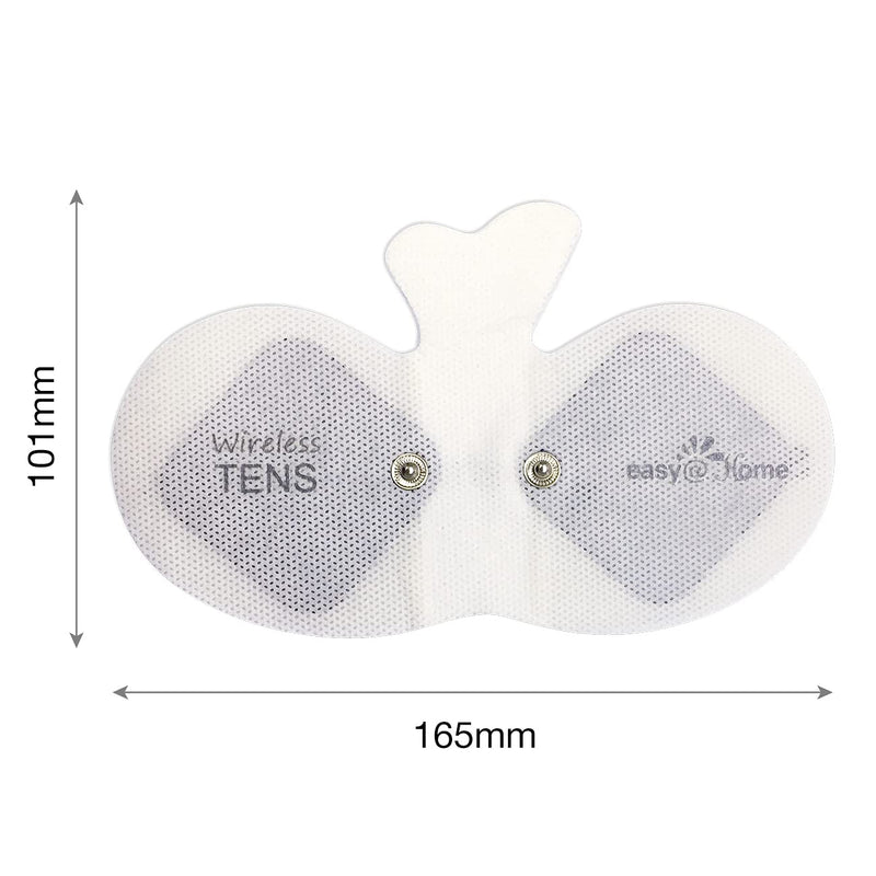 Easy@Home Tens Unit Wireless Electrode Pads Self Stick Carbon Pads, 4 Pack 6.5" x 3" Reusable - Non Irritating Design Pulse Massagers Replacement ETP015 White&black