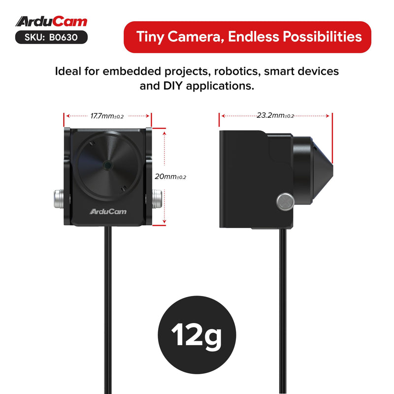 Arducam 2MP Mini USB Camera Module, Ultra Low Light UVC Webcam with STARVIS 2 Sensor, 1080P USB Webcam for PC, Laptop, Raspberry Pi