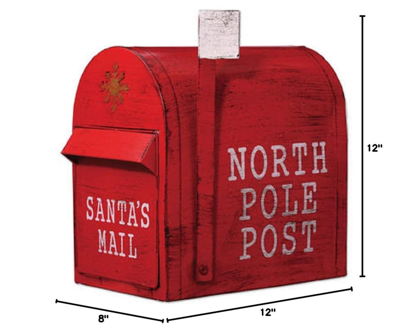 Sunset Vista 15387 North Pole Mailbox, 12-inch Height, Red