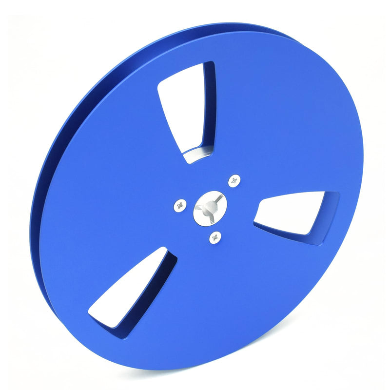 7 Inch Empty Tape Reel, 1/4 Inch Aluminum Takeup Reel | 3-hole aluminum alloy construction for reel-to-reel recorders; ideal for tape storage and transfer