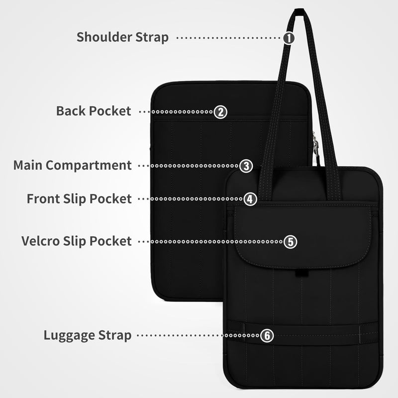 FGZ Laptop Shoulder Bag for Women,Black | Waterproof, Business Large Computer Handbag Purse Briefcase, Office Gifts for Women Black
