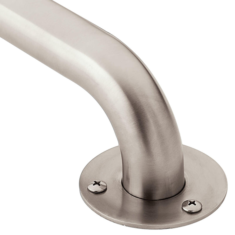 Moen 7412 Bathroom Safety 12-Inch Stainless Steel Bathroom Grab Bar with Exposed Screws, Stainless