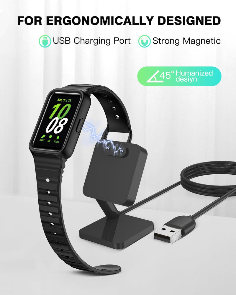Charger Dock for Samsung Galaxy Fit 3, Magnetic Charging Stand Base with 3.3 Feet Charger Cable, Portable Charge Station Only Compatible with Galaxy Fit 3 Smartwatch