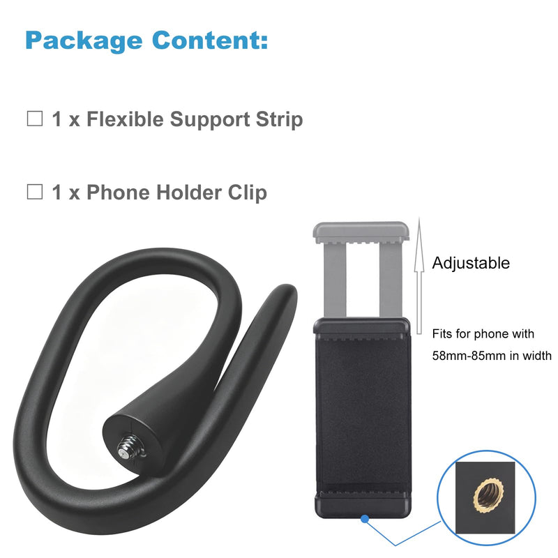 Portable Flexible Phone Holder for Stroller Handlebar, Treadmill, Spin Bike, Shopping Cart, Bed, Car, Table, Compatible with iPhone Android Phone Mount