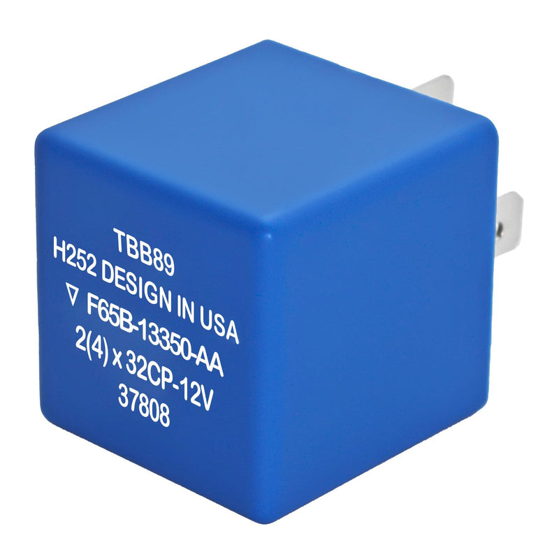 5-Pin Flasher Relay F65B-13350-AA, 5C3T-13350-AA TBB89 (Pack of 2) - Fix Fast Hyper Flash for Turn Signals & Hazard Warnings - Replacement for Ford, Lincoln, Mercury
