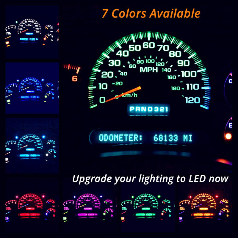 WLJH 6x T5 Led Wedge Bulbs Canbus Error Free 74 73 17 Extremely Bright White 3030 Chipsets for Auto Car Gauge Cluster Dashboard Light Lamp Instrument Panel Indicators