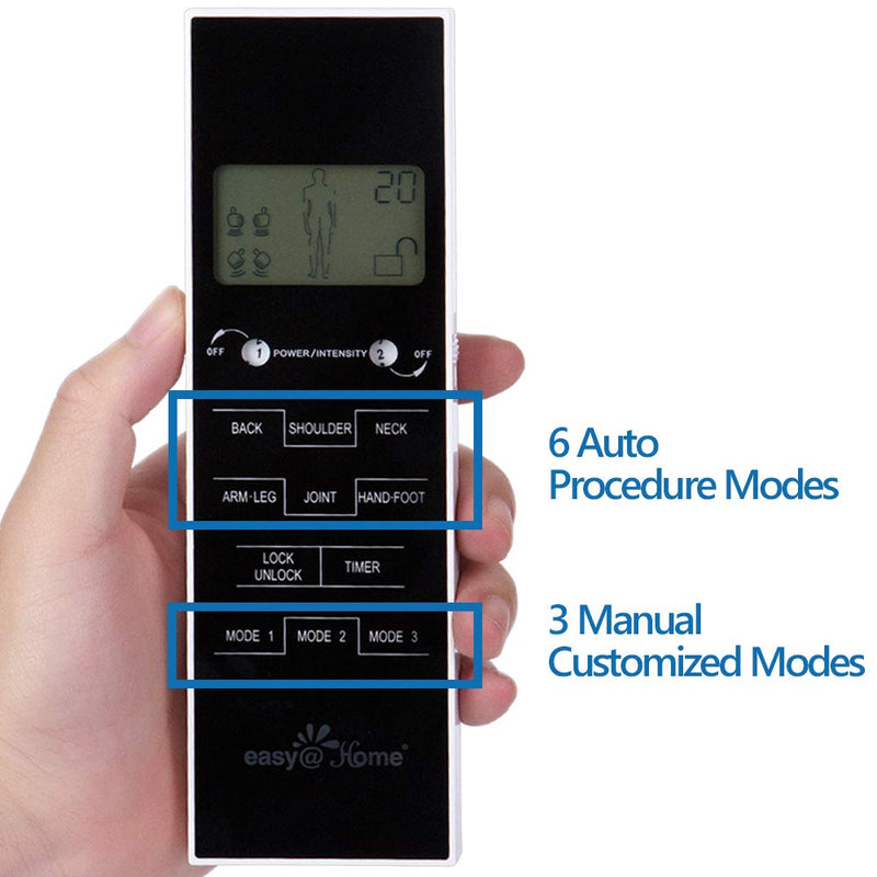 Easy@Home TENS Unit Muscle Stimulator, Electronic Pulse Massager,EMS TENS Machine,Pain Relief Therapy Pain Management Device,Backlit LCD Display, OTC Home Use - FSA Eligible Handheld, EHE010