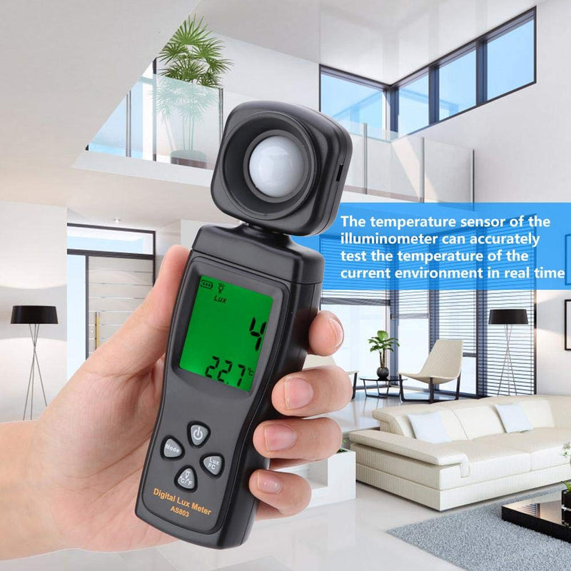 Digital LuxMeter Illuminometer Walfront SMART SENSOR AS803 Mini LCD Display 200000 LUX Handheld Luxmeter Light Meter -10~50℃