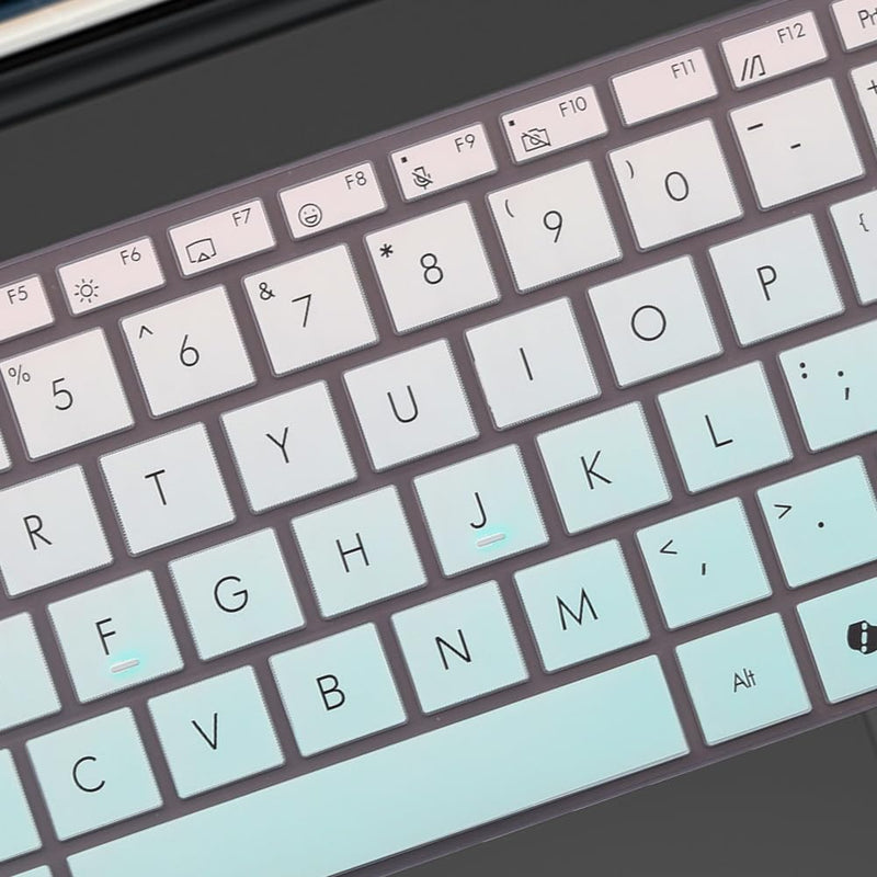 Keyboard Cover for ASUS ZenBook A14 UX3407, ZenBook S 14 UX5406, ZenBook S 16 UX5606 UM5606 UM5606WA, ZenBook A16 UX3607 14-inch Laptop US Layout Keyboard Protective Cover Skin-OmbreMint OmbreMint