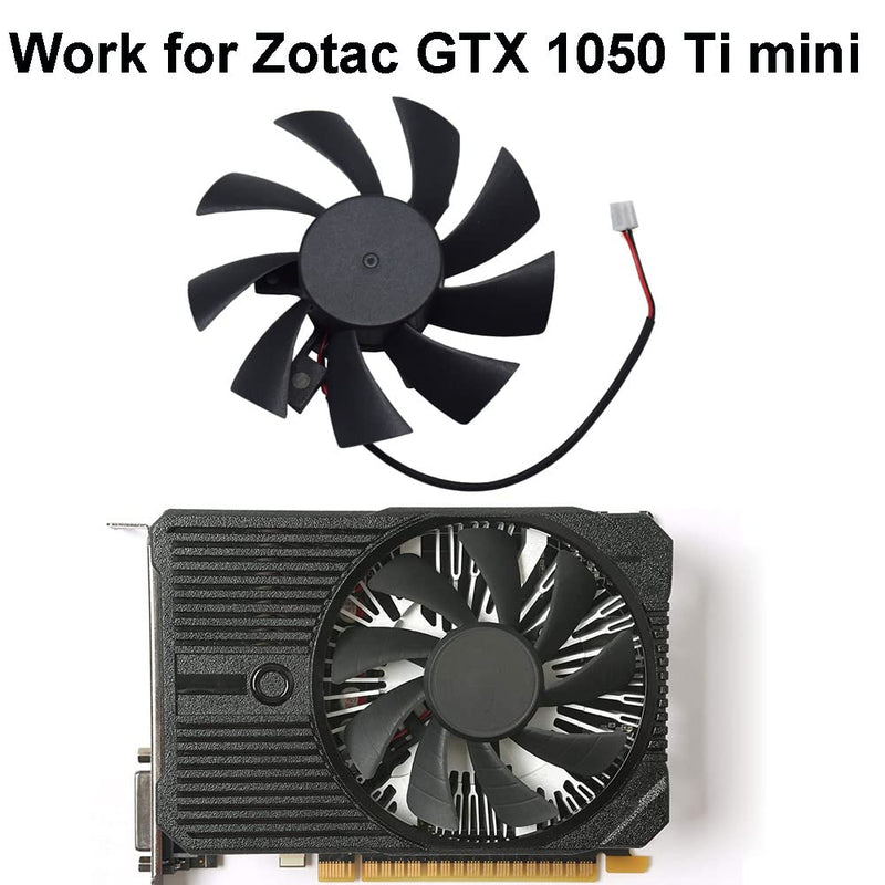 inRobert DIY Dual Bearing 85mm 2pin Video Card Fan Replacement for Zotac GTX 1050 Ti mini Graphic Card
