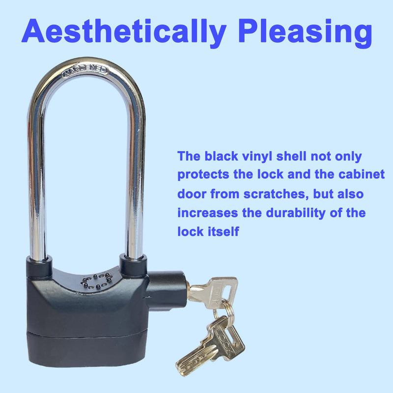 Long Cross-Beam Alarm Lock 110dba Universal Security Alarm Lock System Anti-Theft for Door Motor Bicycle Padlock with 3 Keys (1PCS) 1 Long cross-beam alarm lock