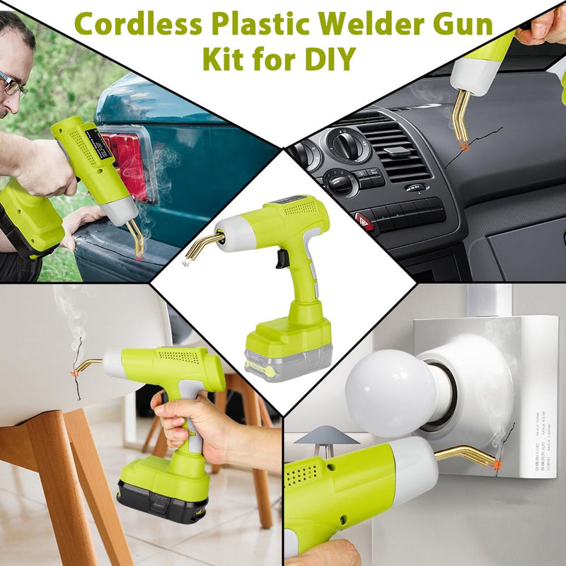 Choerinton Plastic Welder Compatible with Ryobi 18V Battery, with 600PCS Staples, Pure Copper Transformer, Rapid Heating, Plastic Welding Kit for Car Bumper, Dashboard & Repair(No Battery) For Ryobi Battery