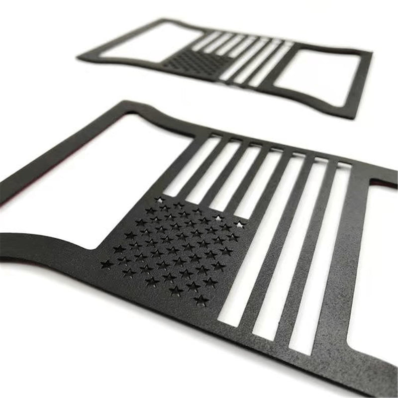 POETRYXIAO Tail Light Cover Guard with US Flag Style (LED Lights) for 2018-2023 Jeep Wrangler JL JLU(US Flag) JL(USA Flag)-LED